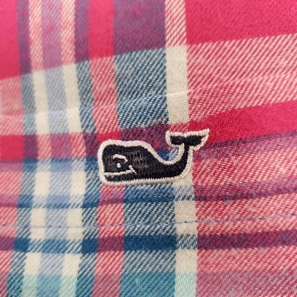 Vineyard Vines Slim Fit Tucker Shirt Size Large Pink Plaid Flannel - Picture 4 of 6